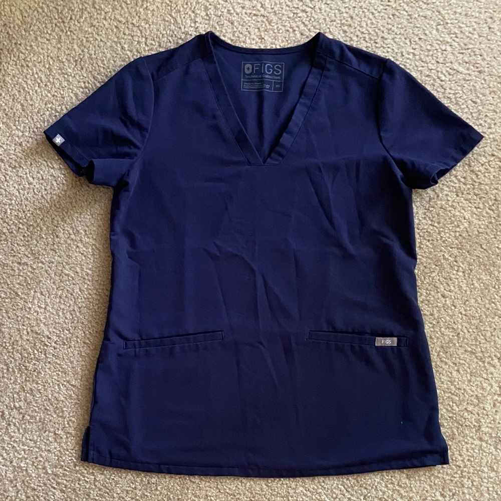 Figs Women's Short Sleeve Top in Dark Blue XS Size